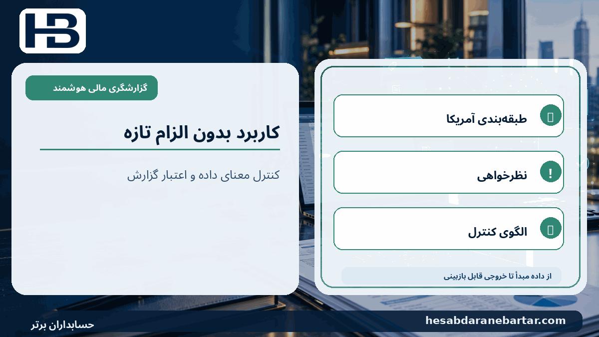 کاربرد بدون الزام تازه؛ طبقه‌بندی آمریکا، نظرخواهی، الگوی کنترل در کنترل کیفیت گزارشگری مالی