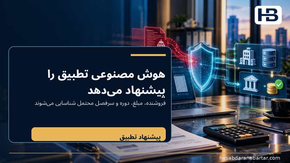 تصویر چگونه هوش مصنوعی کمک می‌کند، بدون اینکه اختیار تصویب خرید را بگیرد؟؛ AI می‌تواند نوع خدمت، فروشنده، سرفصل محتمل، دوره مصرف و شناس