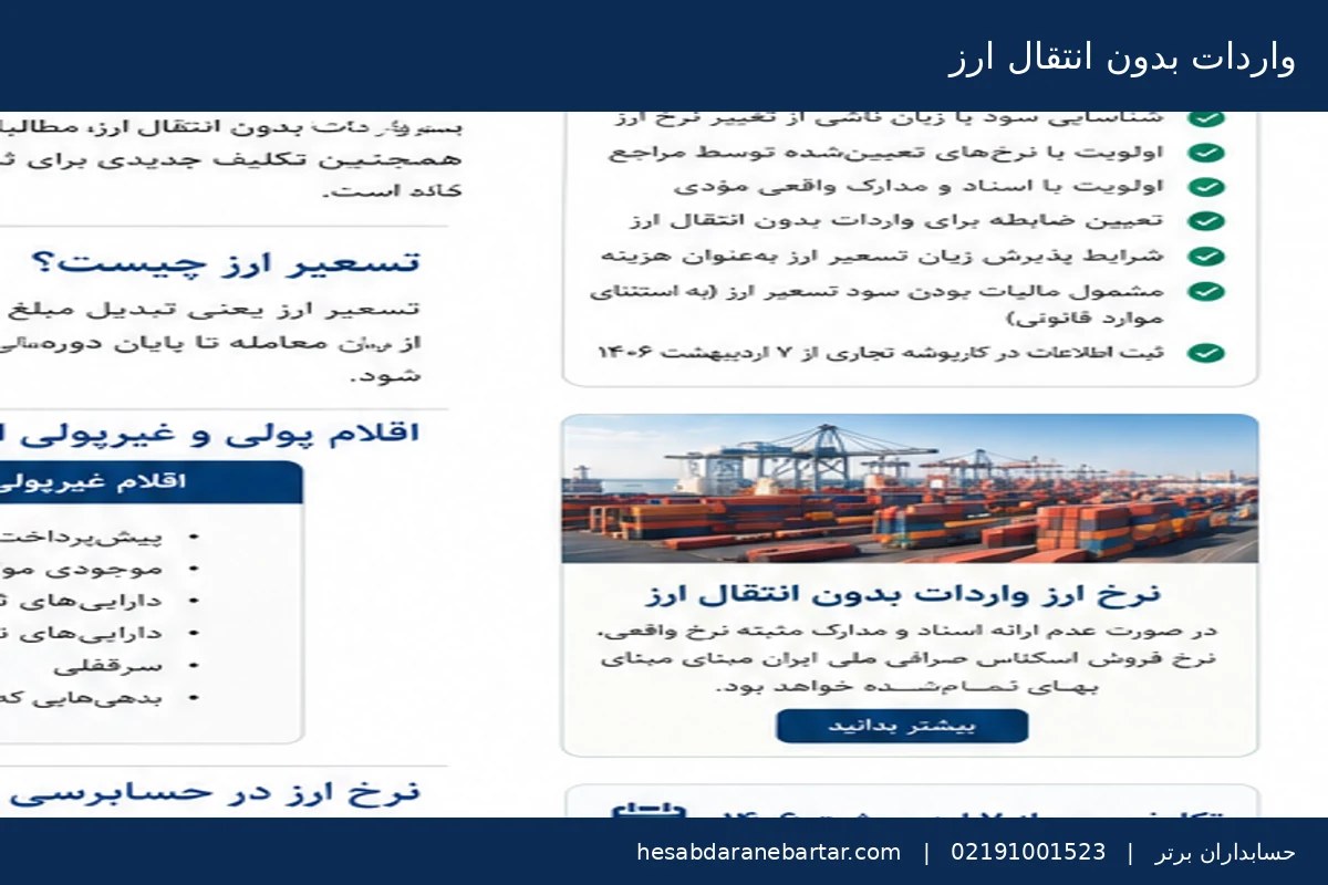 نرخ ارز واردات بدون انتقال ارز در دستورالعمل تسعیر ارز ۱۴۰۵