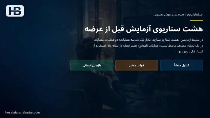 تصویر تحلیلی درباره هشت سناریوی آزمایش قبل از عرضه در آزمون پذیرش پیش از اتصال به مشتری واقعی