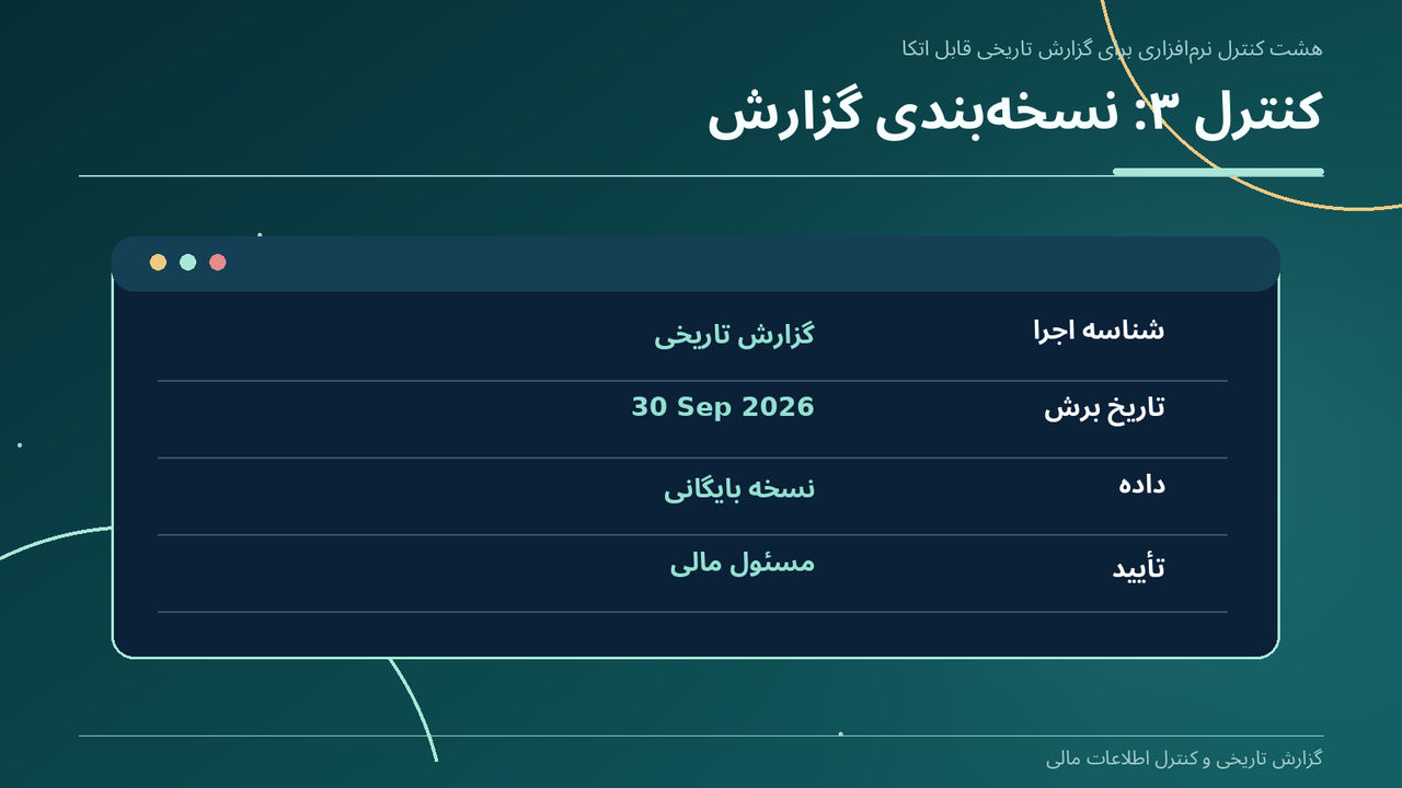 کنترل ۳: نسخهبندی گزارش