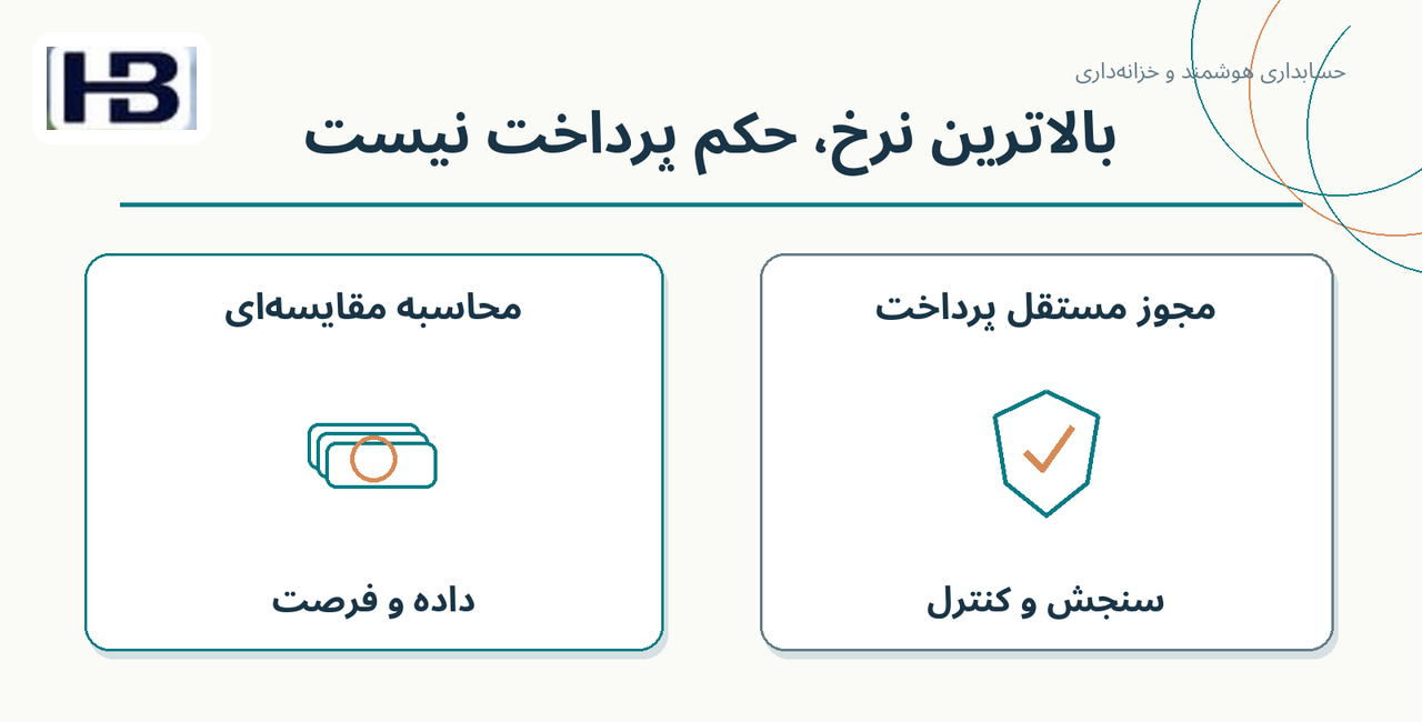 بالاترین نرخ، حکم پرداخت نیست؛ محاسبه مقایسه‌ای و مجوز مستقل پرداخت