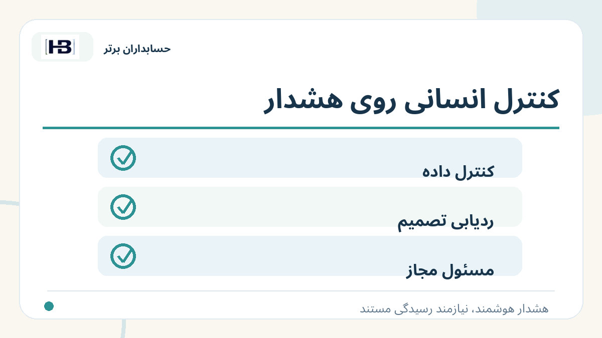 کنترل انسانی روی هشدار؛ تصویر توضیحی کنترل فاکتور و حساب‌های پرداختنی