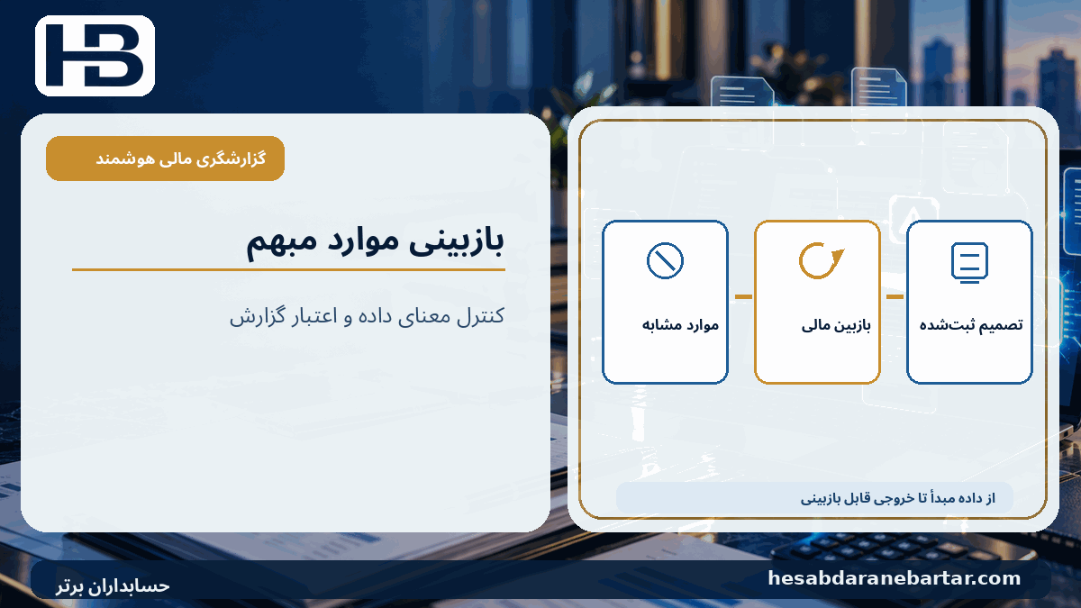 بازبینی موارد مبهم؛ موارد مشابه، بازبین مالی، تصمیم ثبت‌شده در کنترل کیفیت گزارشگری مالی