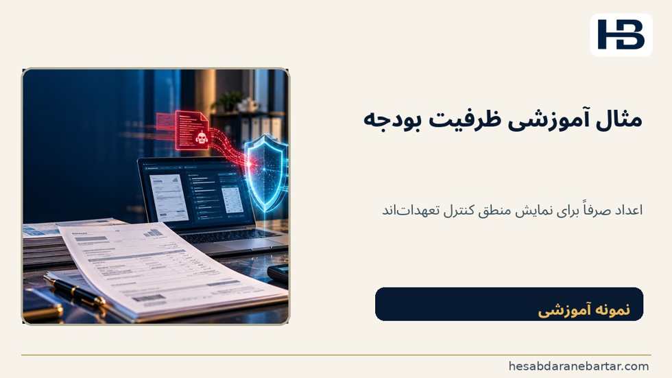 تصویر مثال عددی: ۷۰۰ میلیون ریال باقیمانده ظاهری، ۲۰۰ میلیون ریال ظرفیت واقعی؛ تمام ارقام مثال ساختگی و آموزشی و به میلیون ریال‌اند.