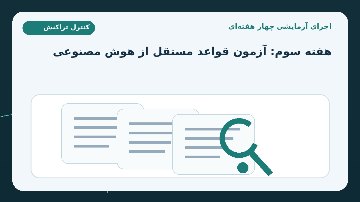 اجرای آزمایشی چهار هفته‌ای؛ هفته سوم: موتور قاعده‌محور برای ساخت هشدار را مستقل از مدل زبانی