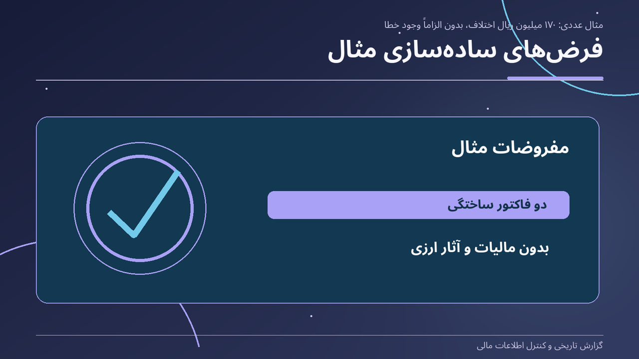 فرضهای سادهسازی مثال