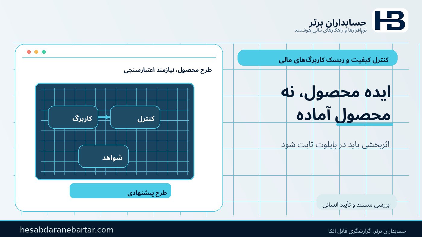پیشنهاد محصول، نه محصول آماده؛ اثربخشی نیازمند پایلوت واقعی است در کنترل ریسک کاربرگ‌های مالی