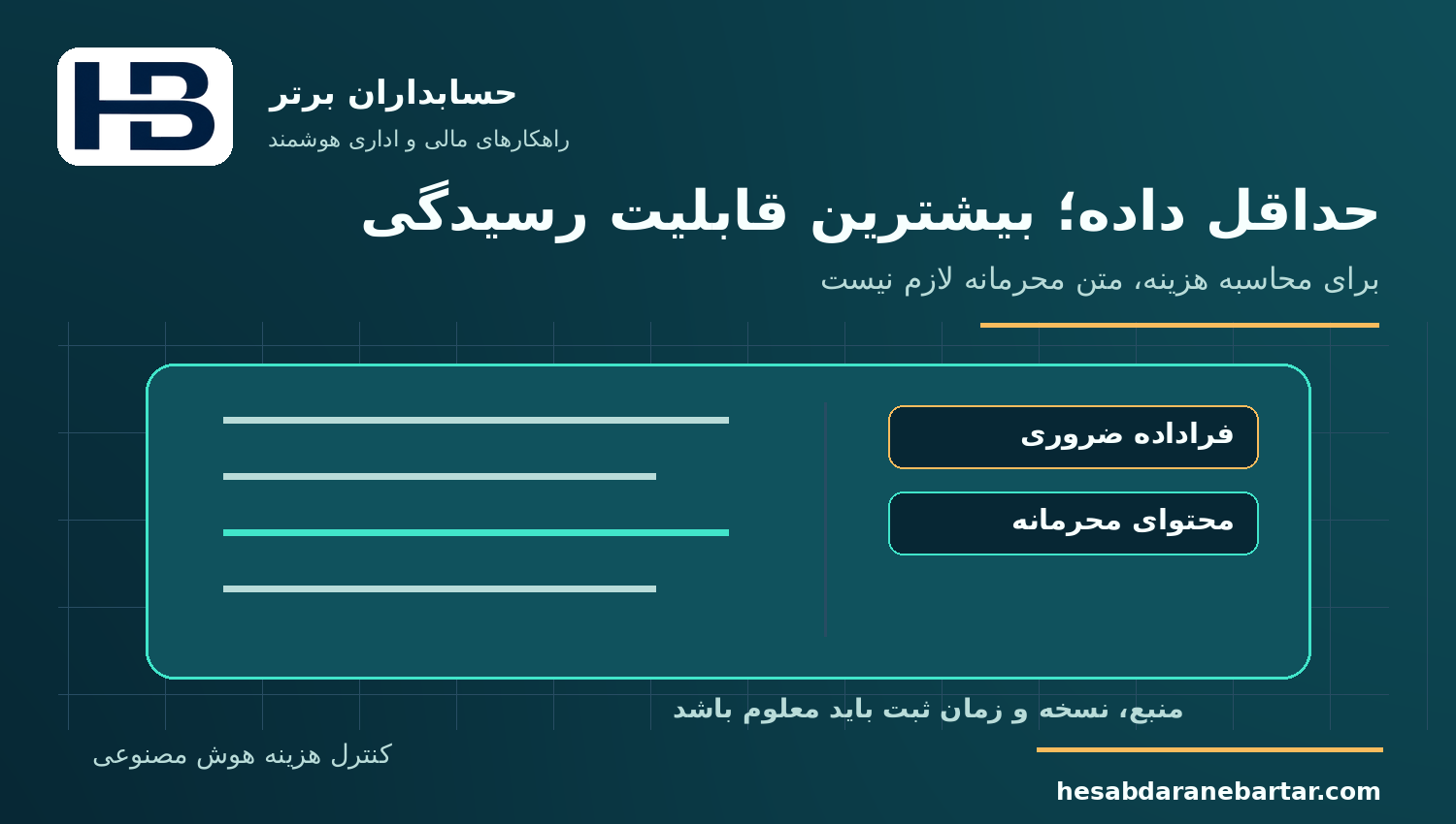 حداقل داده؛ بیشترین قابلیت رسیدگی؛ کنترل هزینه مصرف هوش مصنوعی در نرم‌افزار مالی