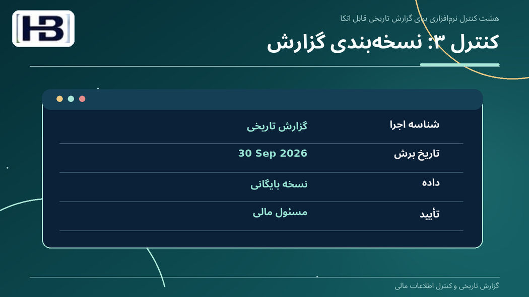 کنترل ۳: نسخه‌بندی گزارش