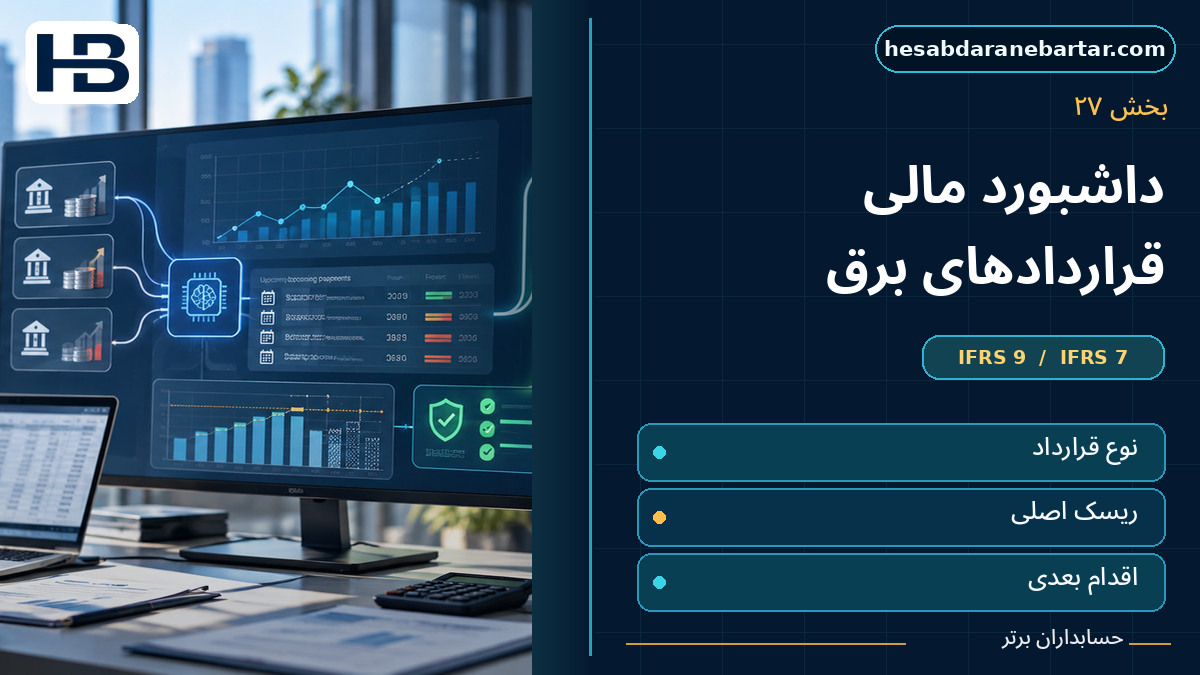 مثال یک داشبورد مالی انرژی؛ تصویر فارسی حسابداران برتر