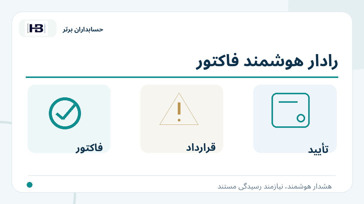 رادار هوشمند فاکتور؛ تصویر توضیحی کنترل فاکتور و حساب‌های پرداختنی