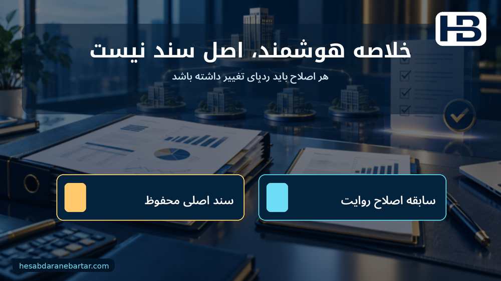 خلاصه هوشمند، اصل سند نیست؛ هر اصلاح باید ردپای تغییر داشته باشد