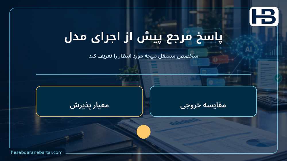 پاسخ مرجع پیش از اجرای مدل؛ متخصص مستقل نتیجه مورد انتظار را تعریف کند
