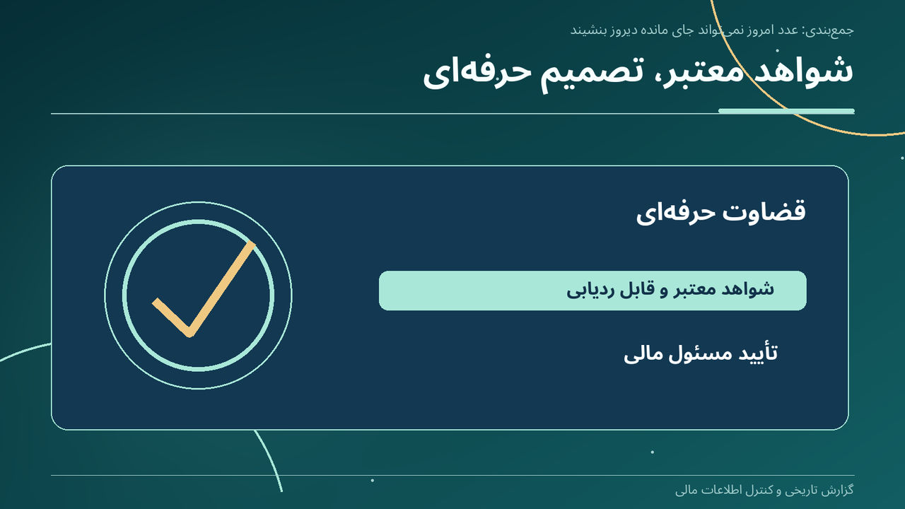 شواهد معتبر، تصمیم حرفهای