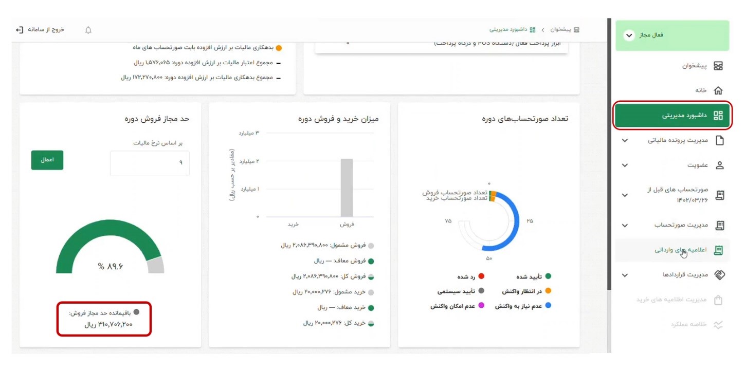 وضعیت سامانه مودیان