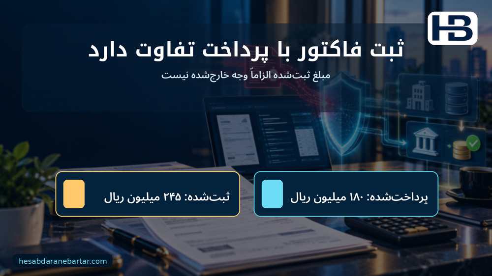 ثبت فاکتور با پرداخت تفاوت دارد؛ مبلغ ثبت‌شده الزاماً وجه خارج‌شده نیست