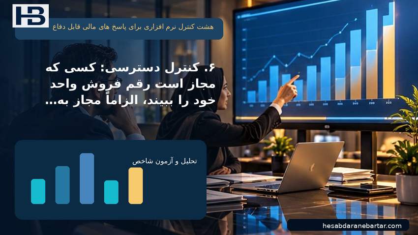 تصویر هشت کنترل نرم‌افزاری برای پاسخ‌های مالی قابل دفاع؛ ۶. کنترل دسترسی: کسی که مجاز است رقم فروش واحد خود را ببیند،