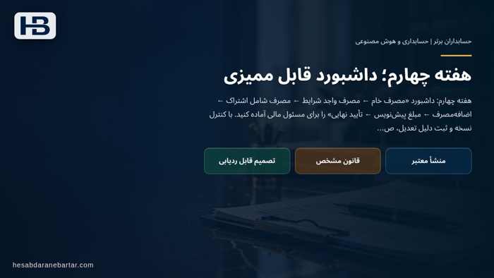 تصویر تحلیلی درباره هفته چهارم؛ داشبورد قابل ممیزی در برنامه اجرای آزمایشی چهار هفته‌ای