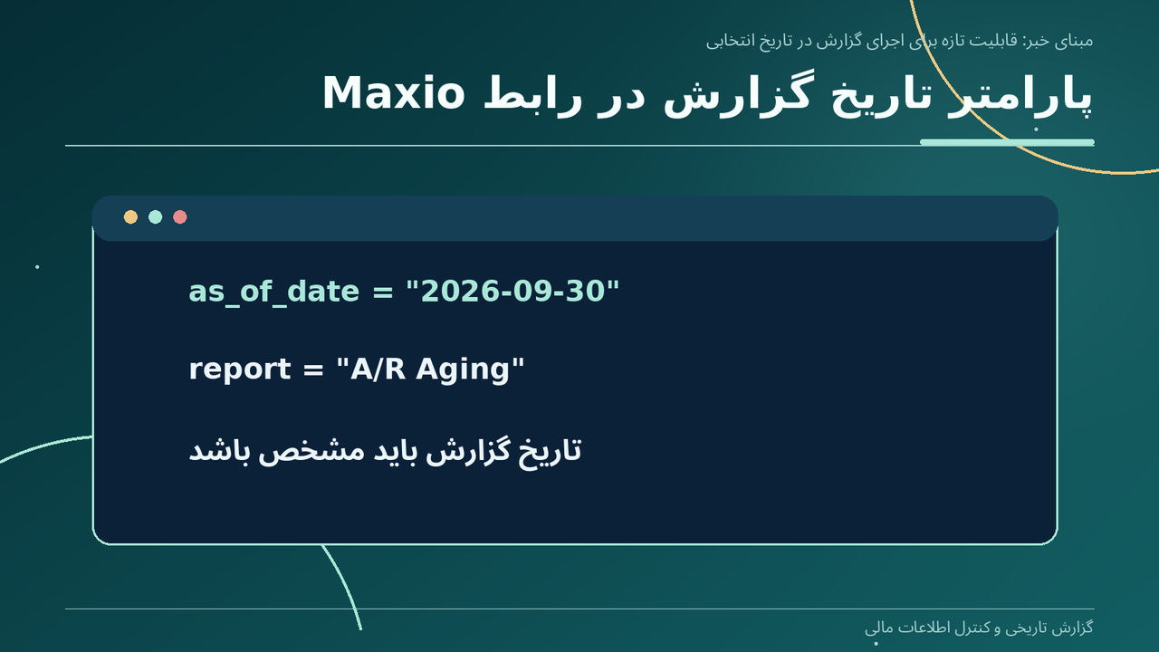 پارامتر تاریخ گزارش در رابط Maxio