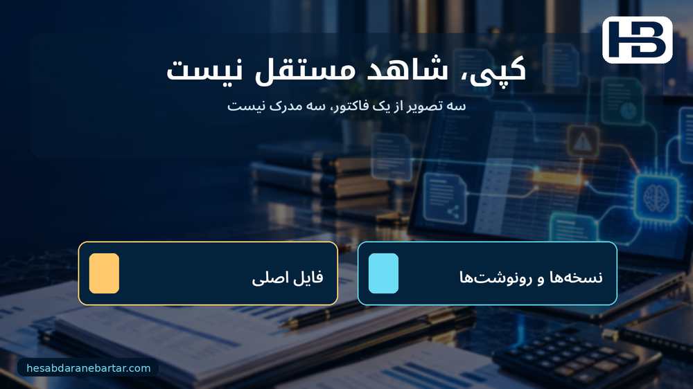 کپی، شاهد مستقل نیست؛ سه تصویر از یک فاکتور، سه مدرک نیست