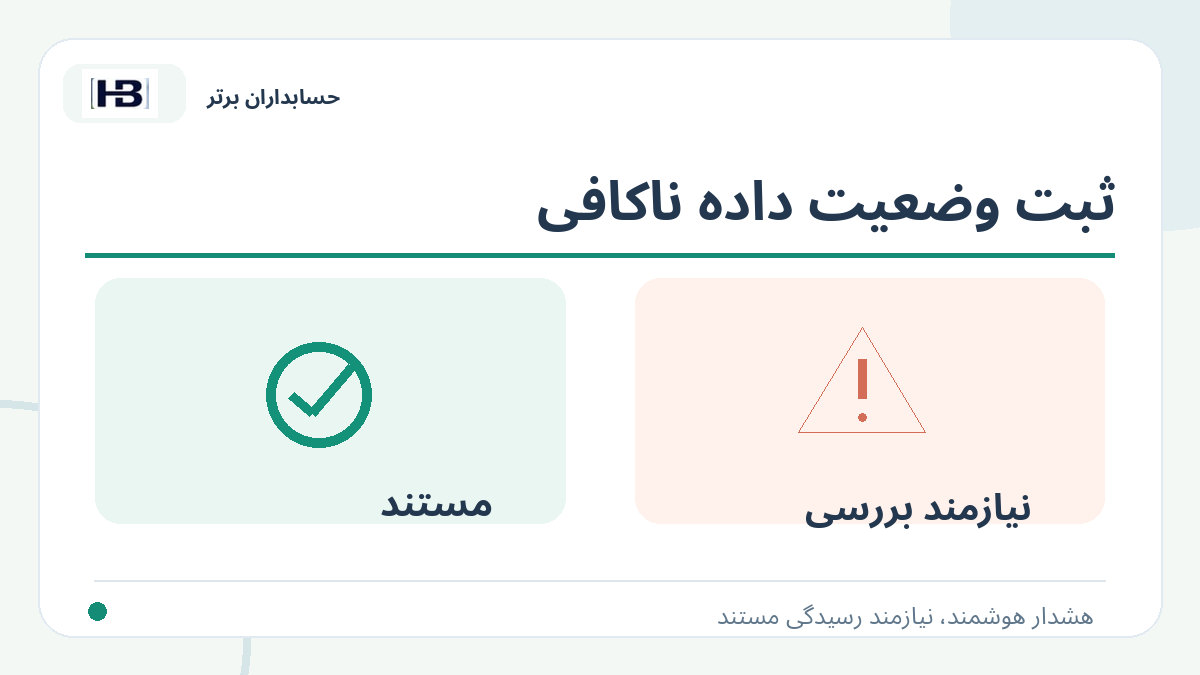 ثبت وضعیت داده ناکافی؛ تصویر توضیحی کنترل فاکتور و حساب‌های پرداختنی