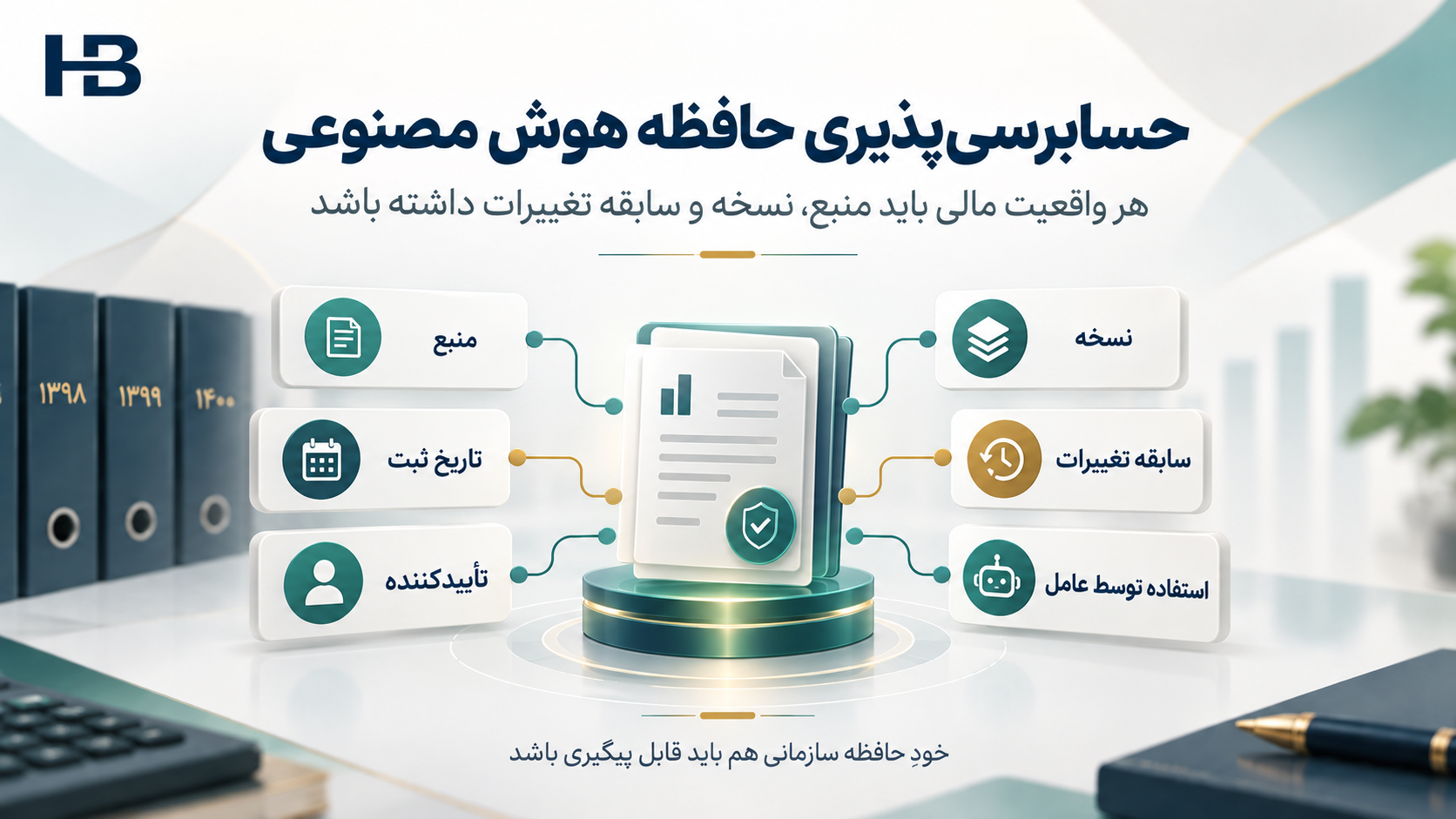 حسابرسی پذیری حافظه هوش مصنوعی با منبع نسخه تاییدکننده و سابقه تغییرات