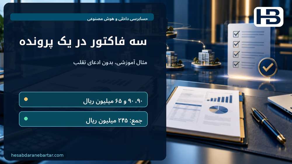 سه فاکتور در یک پرونده؛ مثال آموزشی، بدون ادعای تقلب