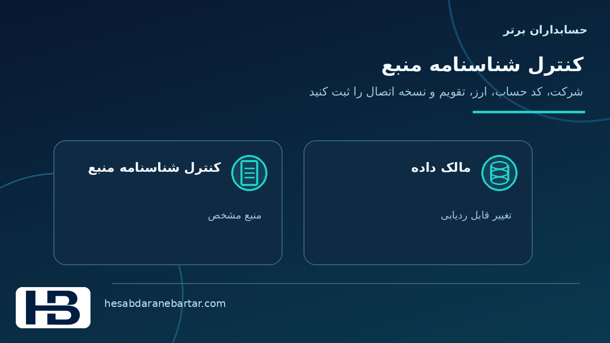 تصویر مفهومی شناسنامه منبع داده مالی در کنترل کاملبودن داده اتصال ERP